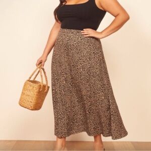 Reformation Leopard Print Maxi Skirt Size 20